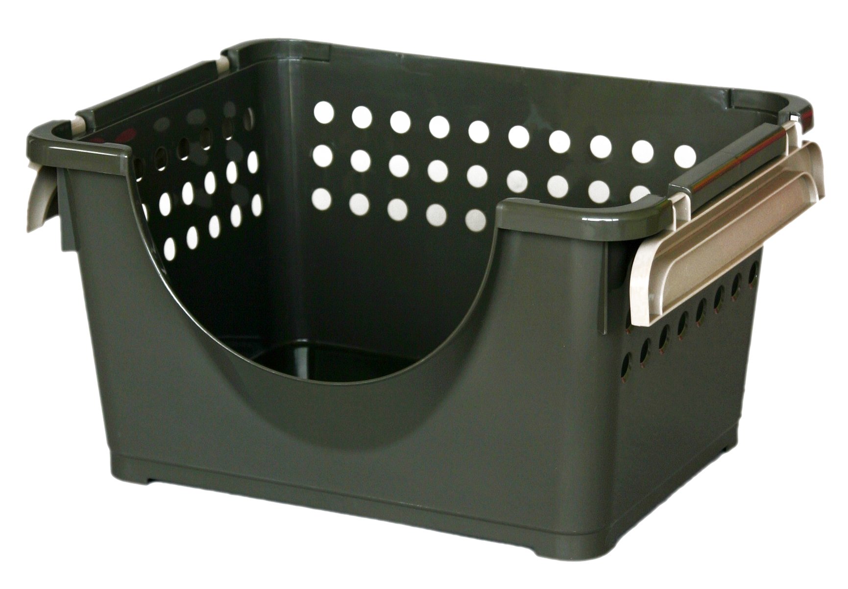 ナチュラルブラウン バスケット 2個セット39.5cm Amazon.co.jp: 平和工業 スタッキングバスケット 浅型 前開き